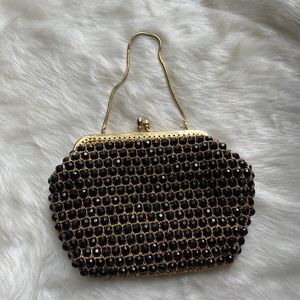 Vintage Black Beaded Marcus Brothers Handbag,